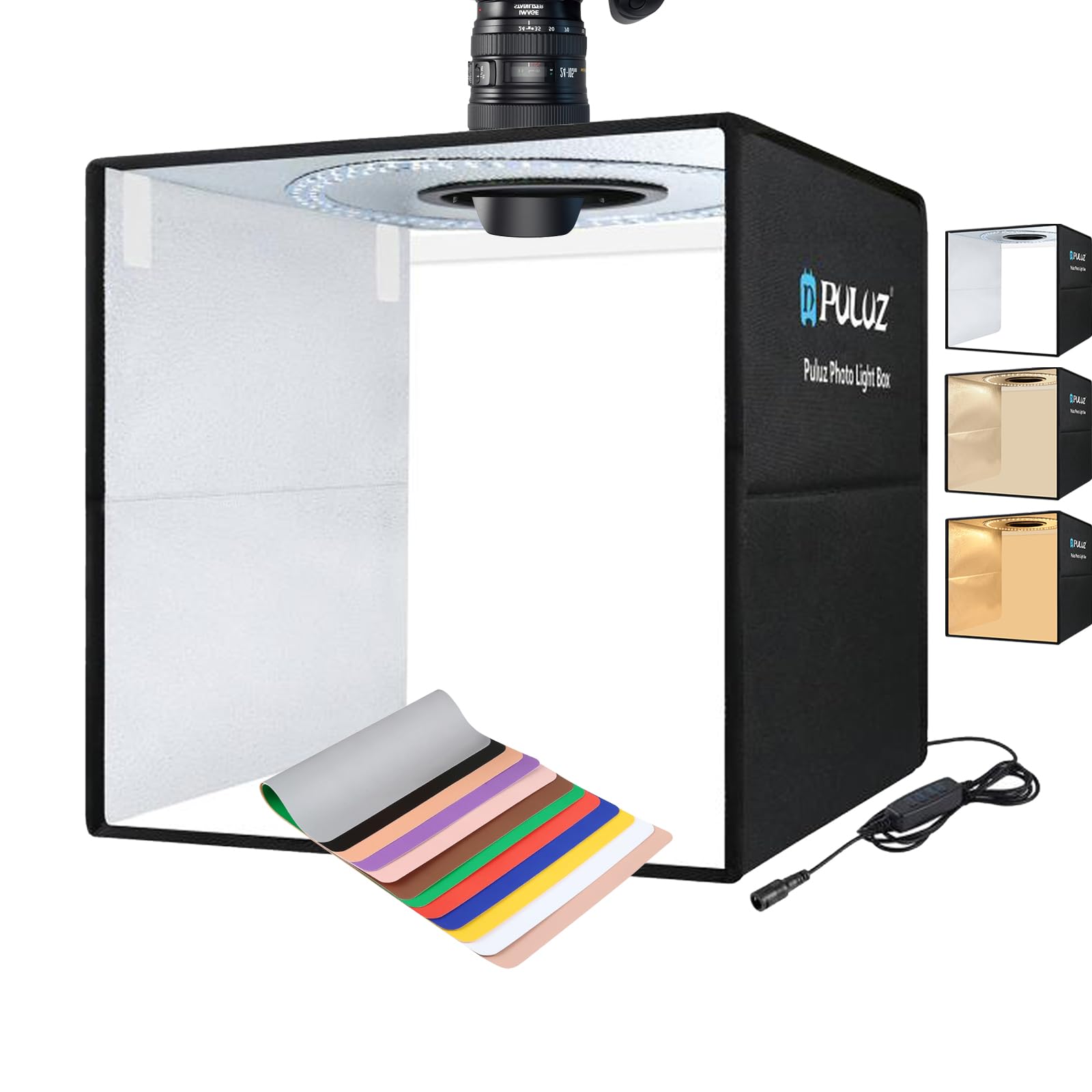 Amazon | PULUZ 40cm撮影ボックス、高輝度160個LED CRI≥95 3色温度